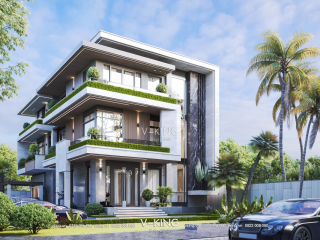 Mẫu thiết kế nhà villa đẹp 3 tầng 